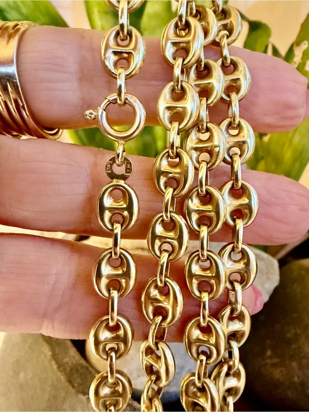 14 karat gold, mariner chain